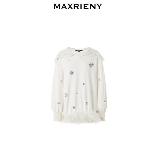 MAXRIENY复古休闲感雪花钉钻卫衣女秋冬宽松上衣(货号:MC88TP760) 商品图3