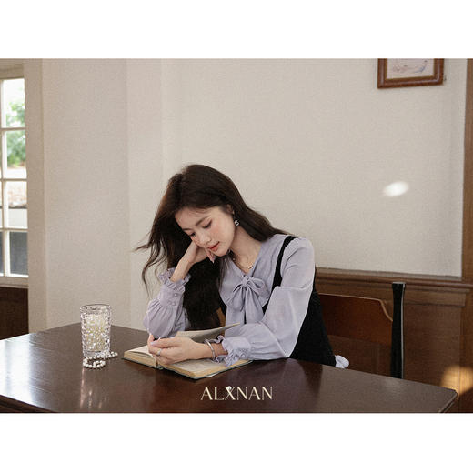 【65折秒杀】鹿向南「紫气东来」法式长袖紫色衬衫女秋季新款高级洋气独特上衣L57666 商品图4