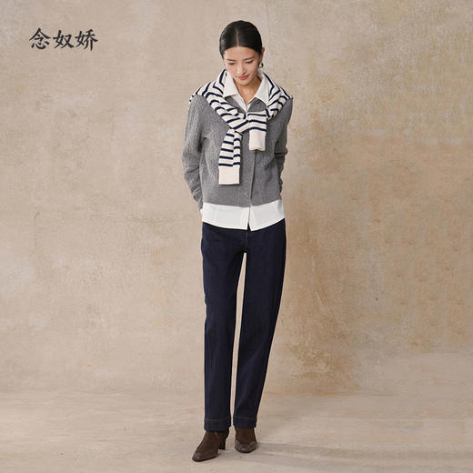 【商场同款】CNT5924 “ 藏肉小直筒裤 ” 原色牛仔 复古有质感 裤长适配任何日常搭配 牛仔小直筒裤 商品图3