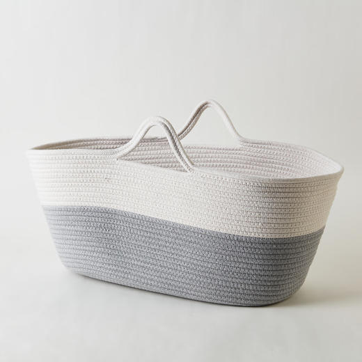  家用脏衣玩具零食桌面收纳篮分格绳编收纳篮 商品图4