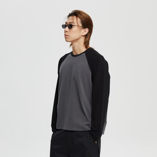 oneup插肩袖磨毛宽松长袖T恤 商品图3