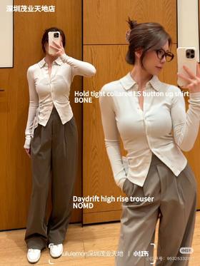 露露Hold  Tight女士紧身剪裁带领长袖衬衣