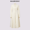 MAXRIENY极简赫本风绵羊毛大衣女24秋新款法式复古中长款伞摆外套(货号:MS85CT765) 商品缩略图4