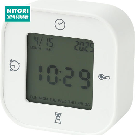 创意时尚钟旋转电子钟电子温度时间显示座钟闹钟004EM 商品图1