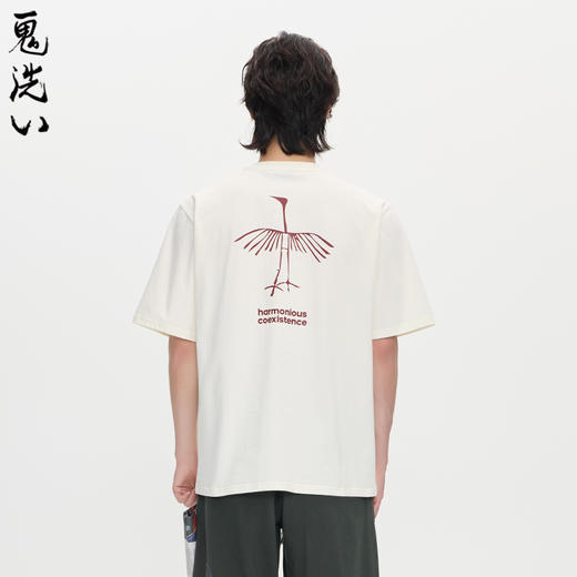 ONIARAI/鬼洗25秋季黑标古鸟图腾印花常规短T恤男式休闲 A840022 商品图1