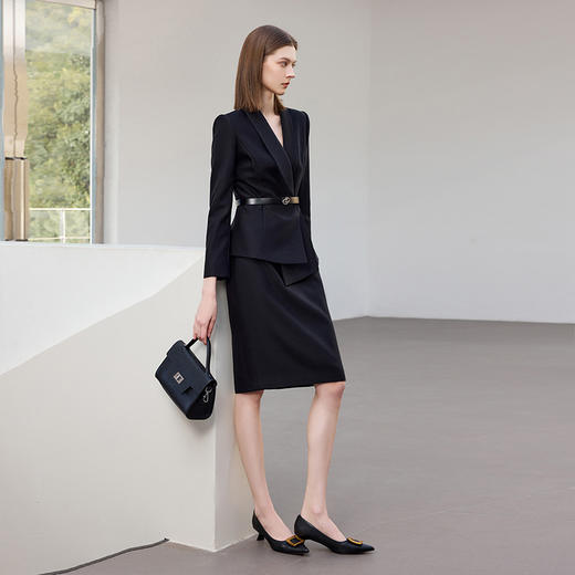 IWY/气质干练黑色职业西装套裙女高级感接待商务工作服通勤正装CS2470 商品图1