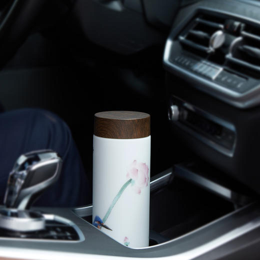 荷塘清趣双层肤感陶瓷保温杯 商品图4