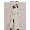 MAXRIENY极简绵羊毛大衣收腰藏肉24冬新款女装廓形毛呢过膝中长款(货号:MS85CT506) 商品缩略图1