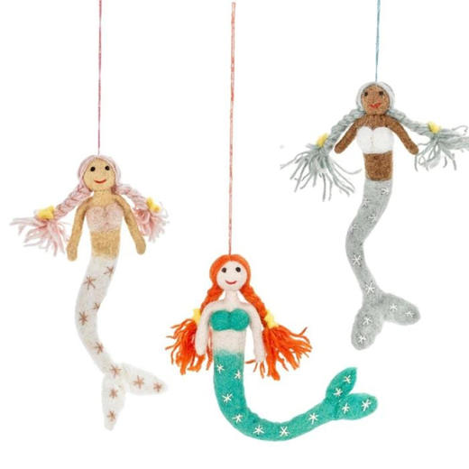 北京仓｜Felt So Good-Magical Mermaids-神奇美人鱼-粉色 羊毛毡 挂件［英国设计师］ 商品图4