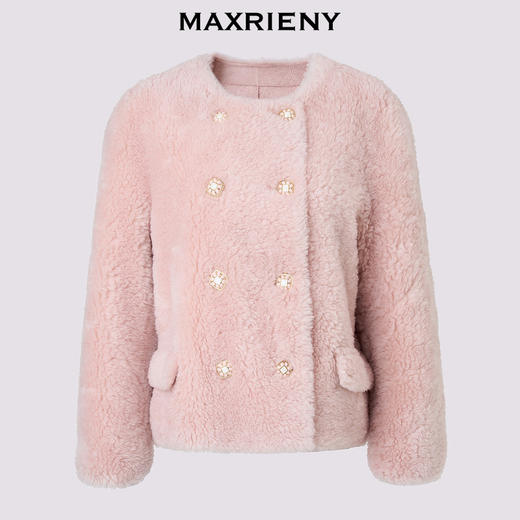 MAXRIENY 人造皮草 精致贵雅感直身羊毛仿皮草女24冬新款保暖外套(货号:MS85FU751) 商品图4
