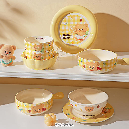 摩登主妇&黄油小熊 釉下彩餐具饭碗家用盘子碗具泡面碗酸奶碗 商品图4