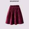 MAXRIENY2025秋冬新款精致优雅修身高腰安哥拉红A字丝绒半身短裙(货号:MS85SK768) 商品缩略图4