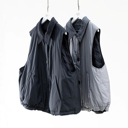 绽放女装598朵/轻薄造型感宽松拼接翻领舒适百搭鸭绒马甲羽绒背心 商品图4