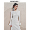 MAXRIENY千金温柔风连衣裙24冬新款米白色针织裙鱼尾长裙小白裙(货号:MS85DR754) 商品缩略图2