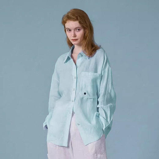 伊泺杉 老钱风纯棉贝壳刺绣衬衫 宽松舒适 通勤百搭 4色可选 商品图4