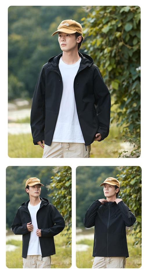 2025新款男女单层休闲运动外套 情侣防风防水户外冲锋衣 耐磨登山服防泼水防风防污夹克BS25655-W 商品图5