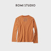 ROMI STUDIO“轻盈自在”100棉撞色明线微弹圆领长袖上衣RWCAS64994 商品缩略图0