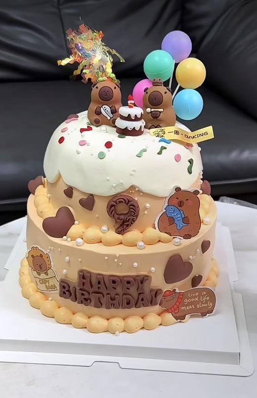 卡皮巴拉-儿童鲜果蛋糕+赠送LED发光帽【惠州】 商品图3