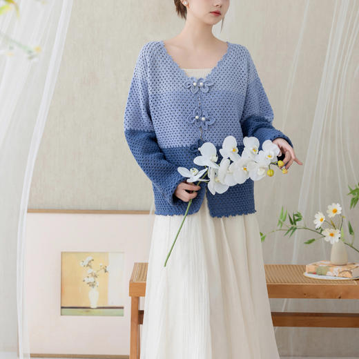 苏苏姐家芳易V领开衫手工diy钩针编织羊毛线毛线团材料包 商品图3