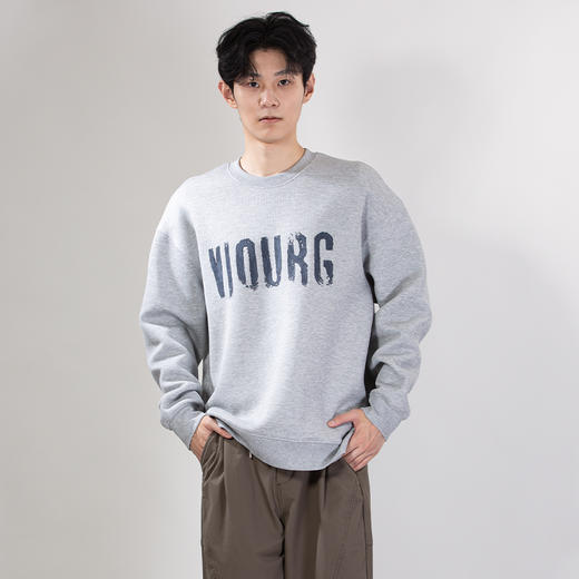 DRONKOO 2025 圆领胸前后幅印胶大字母微阔中厚卫衣 商品图1