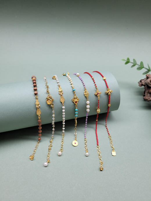 精品手链【绿松 红琉璃 珍珠 老山檀香 白水晶】 商品图1