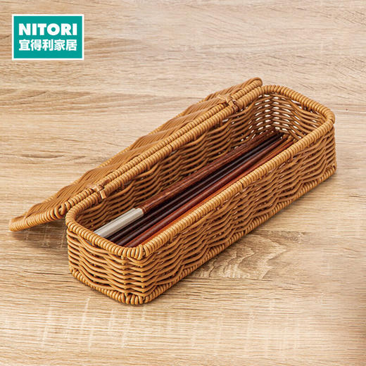 厨房抗菌收纳筐可水洗带盖刀叉收纳盒 商品图0