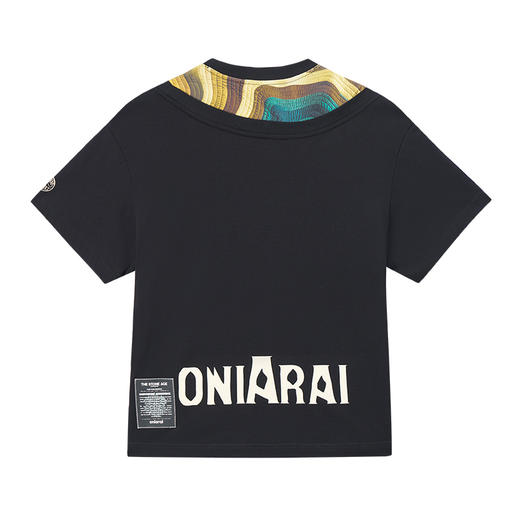 ONIARAI/鬼洗25秋季仿石器时代部落风格双罗纹领宽松T恤 A840020 商品图3