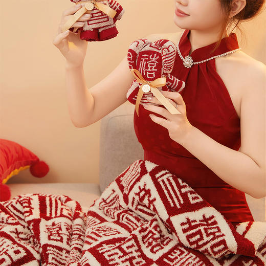 【故宫家居】百喜毯午睡毛毯新婚结婚订婚生日礼物 商品图6