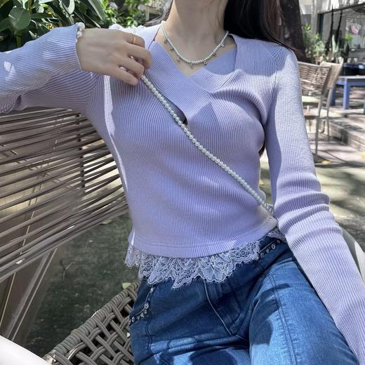 MAXRIENY早秋2024年紫霞仙子针织长袖针织衫显瘦气质时尚百搭(货号:MS85SW504) 商品图0