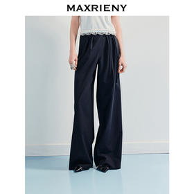 【商场同款】MAXRIENY2025春夏精工打褶休闲阔腿裤(货号:MF86TR001)