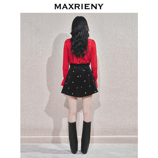 MAXRIENY2024【商场同款】冬季新款新年红百搭衬衣(货号:MS85TP753) 商品图3