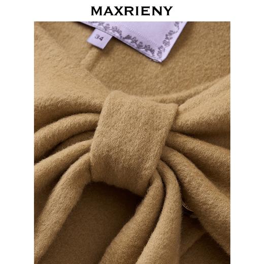 MAXRIENY法式千金蝴蝶结领中长款大衣高级感24秋新款羊毛外套澳毛(货号:MS85CT761) 商品图2