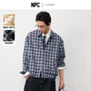 NPC潮牌绵羊毛混纺格纹翻领夹克男短款蓝白格纹NP57TJ48 商品缩略图0