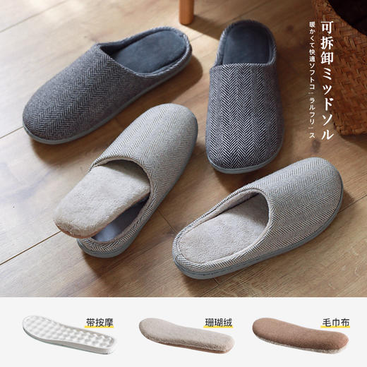 工厂直销✨【保暖棉拖鞋】秋冬季必不可少的御寒利器💥甄选羊毛呢面料，锁住热量不冻脚 超舒服！ 商品图1