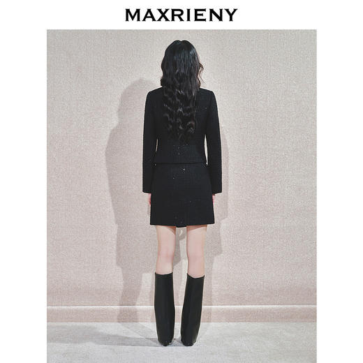 MAXRIENY2024冬时尚外套小香风粗花呢外套女秋冬气质修身女装(货号:MS85JA765) 商品图3