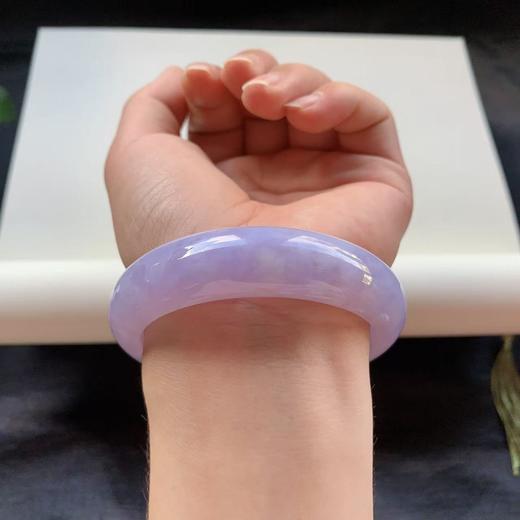 高货紫罗兰色翡翠手镯 传家宝温润圆满中式翡翠手镯49625031822H（一口价） 商品图5