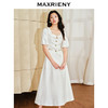 MAXRIENY复古小香风泡泡袖衬衫2025春季新品花纱方领上衣修身显瘦(货号:MS85TP010) 商品缩略图2
