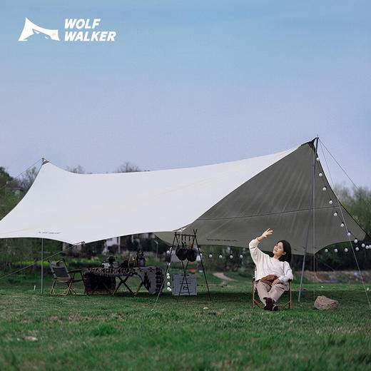 狼行者 户外超大天幕野营露营帐篷郊游烧烤便携式防雨遮阳凉棚沙滩篷装备 商品图0