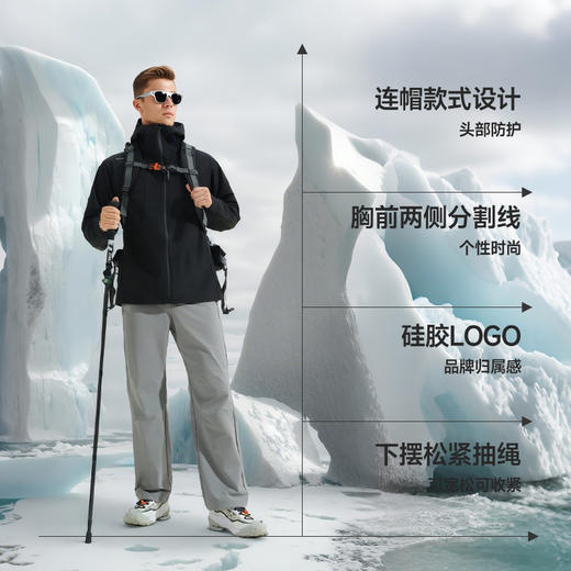 素湃Supield防风防雨魔壳软壳衣户外多功能秋季抗静电夹克外套男 商品图2