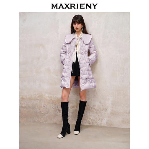 【防寒】MAXRIENY冬连帽小香风时尚加厚保暖格纹羽绒服(货号:MS88DC532) 商品图0