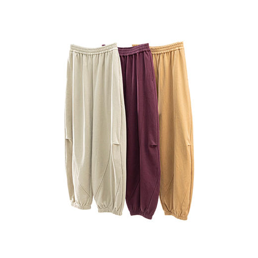 绽放女装584朵/纯棉宽松帅气阔感宽松收脚卫裤女文艺休闲长裤秋冬 商品图4