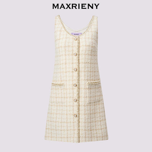 MAXRIENY千金小风连衣裙名媛高级气质25春季新款收腰显瘦温柔裙子(货号:MS85DR779) 商品图4