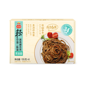 金龙鱼丰益堂黑青稞苦荞DAG葱油面135g×6袋（盒装）