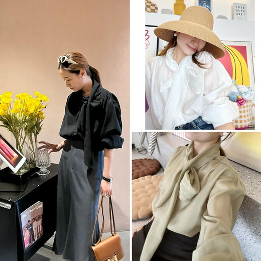 2509114    韩国🇰🇷飘带衬衫 天丝 商品图0