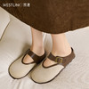 西遇包头半拖鞋女新款日系复古棕色懒人平底穆勒鞋勃肯鞋D0446329 商品缩略图1