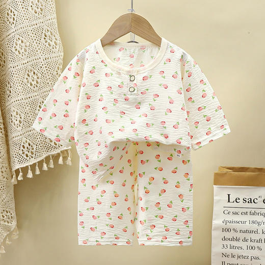 【亲肤柔软！A类长袖套装】儿童夏季家居服男童薄款睡衣中小童空调服女童休闲韩版中袖套装。rb 商品图3