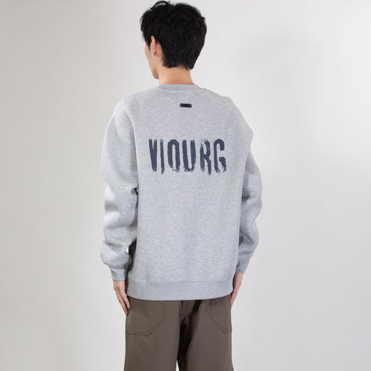 DRONKOO 2025 圆领胸前后幅印胶大字母微阔中厚卫衣 商品图4