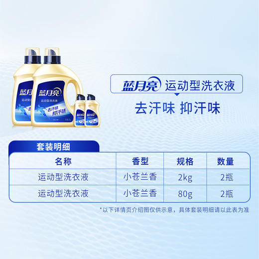 80002093 蓝月亮运动型洗衣液2kg瓶*2+运动型洗衣液80g瓶*2-rxs 商品图1
