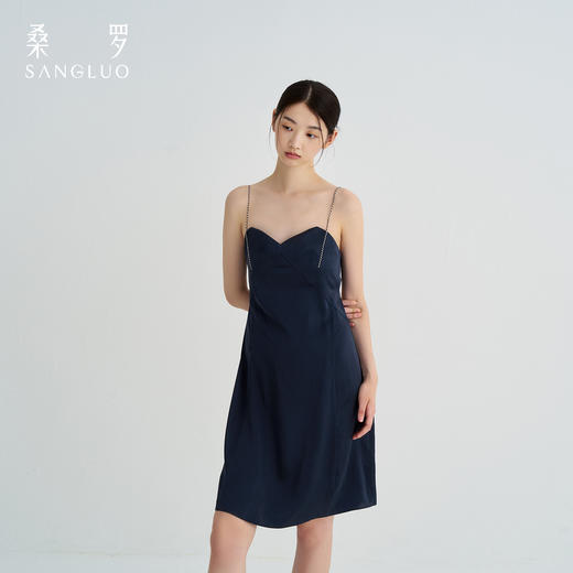 清冷优雅』桑罗23姆米重磅真丝吊带裙100%桑蚕丝睡裙女家居服外穿 商品图4