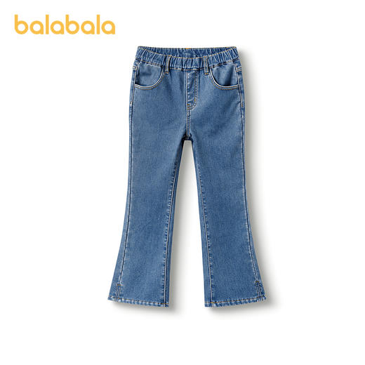 巴拉巴拉童装女童裤子冬装加绒牛仔长裤儿童微喇裤保暖时尚百搭潮 商品图4